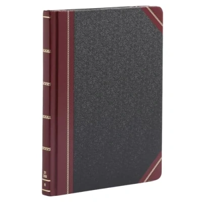 Image of Boorum &amp; Pease Record Book, 21 Series, Ruled, 8 1/8&quot; x 10 3/8&quot;, 300 Pages (21 R),Black/Red