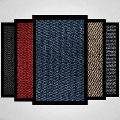 Image of Doormat Dirt Trapper For Indoor &amp; Outdoor Black Grey Washable Barrier Mat Heavy Duty Non Slip Door Entrance Kitchen Runner Super Absorbent