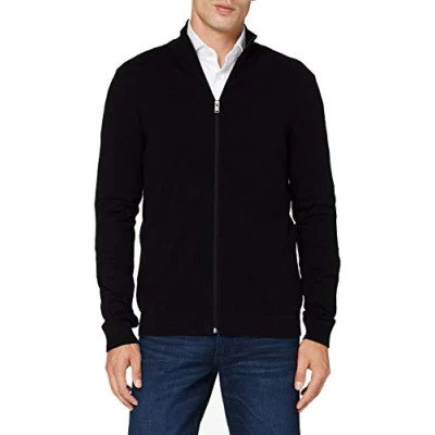 Image of Selected Men&#039;s Slhberg Full Zip Cardigan B Noos Sweatshirt, Black, XL UK