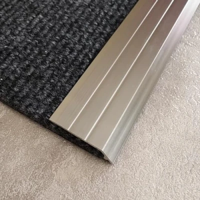 Image of Aluminium Transition Profile 2 Pieces 90 x 3 cm Compensation Carpet Guide Fitting Cover Strip Floor Leveling 5 mm Adjustment