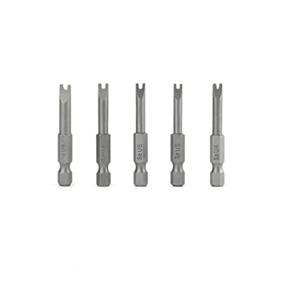 Image of QWORK® Schraubendreher Bits U Typ sicherheitsbits 1/4&quot; Hex Shank 50mm Lange S2 Legierter Stahl Spezial Bit Set