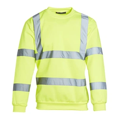 Image of Blackrock Hi Vis Yellow Sweatshirt, Men&#039;s &amp; Women&#039;s Secure Fit Comfortable High Visibility Reflective Safety Workwear, Fully EN Certified 5XL