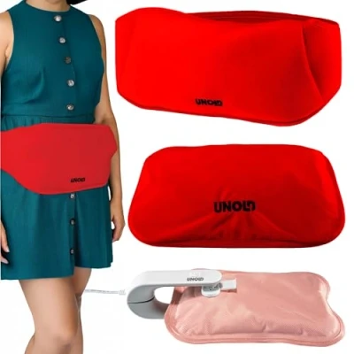 Image of Unold Wärmi Electric Hot Water Bottle 86013 Pouch Pain Relief Belt 380W 65C in 10 Minutes Cordless Design Safe Alternative Red