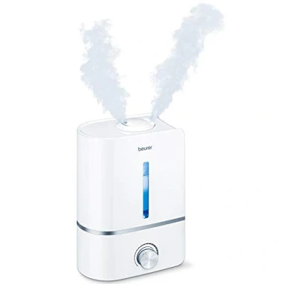 Image of Beurer LB 45 humidifier with ultrasonic atomisation for Room humidification Aroma Function Suitable Rooms up to 30m² Quiet Operation, White,Grey,Blue