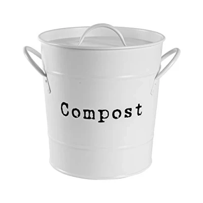 Image of White Vintage Compost Bin By Harbour Housewares