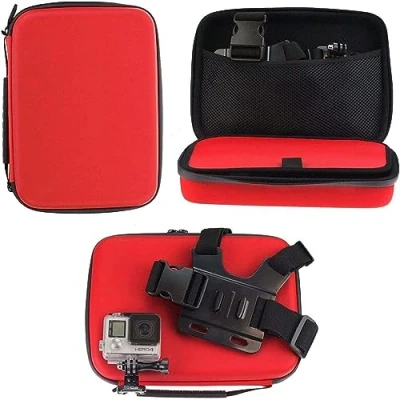 Image of Navitech Red Action Camera Hard Case Compatible With WOLFANG GA200 24MP 4K