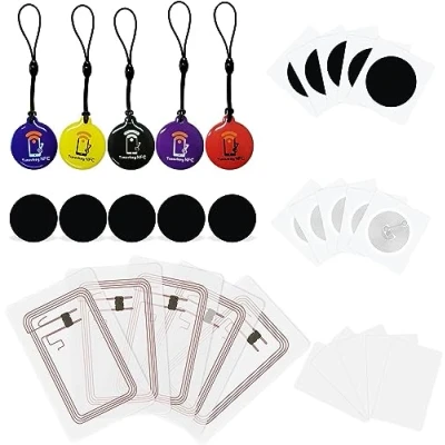 Image of Timeskey NFC 30PCS NTAG 215 Tag &amp; Card Set NTAG215 Tags Stickers Compatible with TagMo, Amiibo, iOS, 504 Bytes Memory