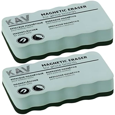 Image of KAV Magnetic Whiteboard Eraser Office Essential Dry Wipe Cleaner Lightweight and Compact 2.3 CM Thick Ideal for Classroom, School, Teachers, Office, Home Pack of 2