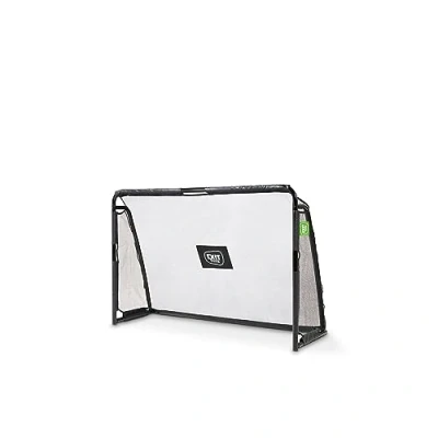 Image of EXIT Toys Maestro Steel Football Goal With Training Wall Includes Solid Anchoring System For Children In The Garden Train Your Skills 6x4ft Black