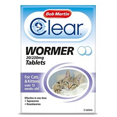 Image of Bob Martin Clear Wormer Tablets for Cats and Kittens over 12 Weeks Old 2 (1 Case 6 Packs)