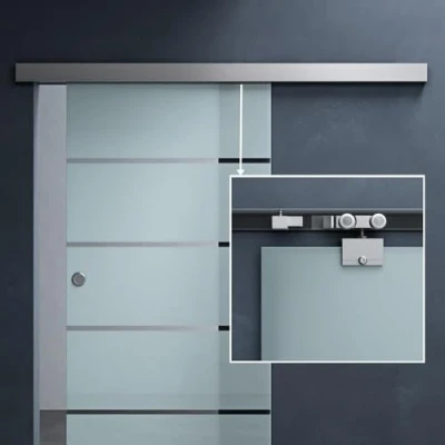 Image of Durovin Bathrooms 205CM/6.7FT Sliding door Track Roller Hardware Kit for Glass Door(for 900 1025mm)
