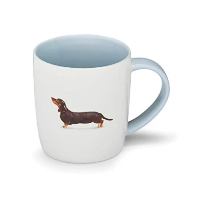 Image of Cooksmart British Designed Barrel Coffee Mug Ceramic Mugs For Home or Work Large Hot Drinks Tea And Cups Sausage Dog