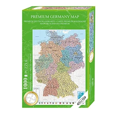 Image of Close Up Germany Puzzle 1000 Pieces Map 68 x 48 cm Premium 2021 Maps in Minutes