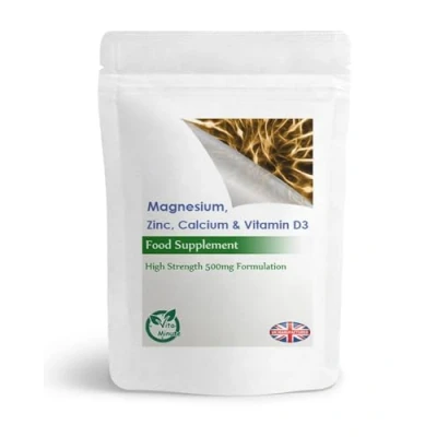 Image of Calcium, Magnesium, Zinc &amp; Vitamin D3 Tablets, Essential Minerals (Pack of 120)