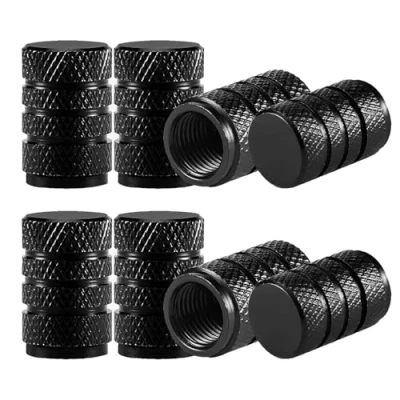 Image of 8 Pcs Tire Valve Stem Caps,Black Dust Caps For Car Tyres Caps,Dust Tyres, Black SUVs, bicycles, trucks, motorcycles (black)