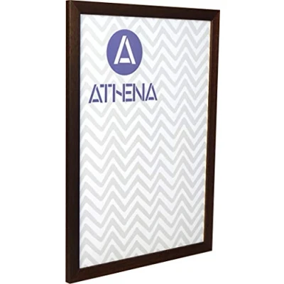 Image of Athena Dark Mahogany Thin Premium Wood Picture Frame 40 x 50cm 50 cm Square Photo 40x50 with Clear Styrene Sheet &amp; Wall Mounted Hook