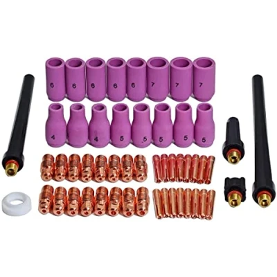 Image of RIVERWELD TIG Collets Bodies Alumina Cup 13N Series Assorted Size Fit DB SR WP 9 20 25 Welding Torch Consumables 53pcs