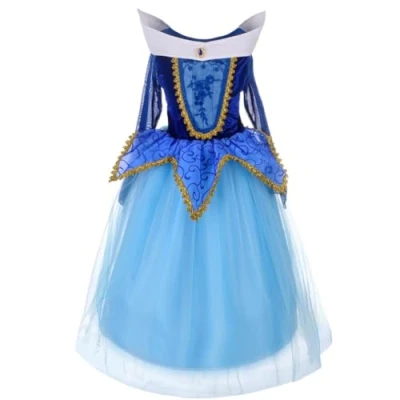 Image of Lito Angels Sleeping Beauty Princess Aurora Blue Costume Fancy Dress Up for Kids Girls, Birthday Party Outfit Age 4 5 Years (Tag Number 110)
