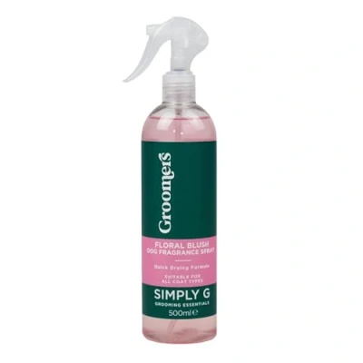 Image of Groomers Simply G Floral Blush Fragrance Spray for Dogs Floral/Fruit Scented Professional Grooming Coat Refresher pH Balanced Vegan Friendly Cruelty Free 500ml
