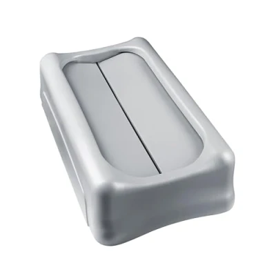 Image of Rubbermaid Commercial Products Slim Jim Swing Lid Grey FG267360GRAY