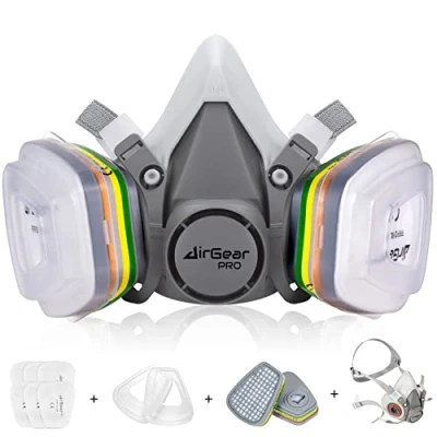 Image of AirGearPro M 500 ABEK1 P2 Reusable Respirator mask Anti Dust Gas Ideal for Spray painting, Sanding, Pesticide spraying, Building work, Chemical, DIY and more.
