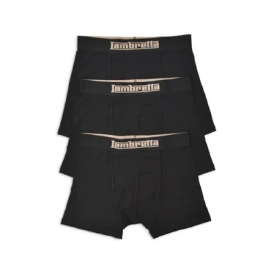 Image of Lambretta Mens Black 3 Pair Pack of Boxer Shorts (UK, Alpha, XXL, Regular, Black)