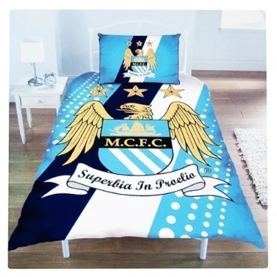 Image of New Official Football Team Single Duvet Set (Man City)