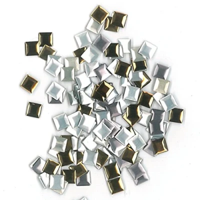 Image of Toga Lady mec073 120 Metal Square Iron On Studs Silver/Bronze/Anthracite 1 x 0.1 cm