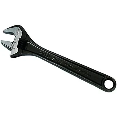 Image of Bahco 8073 IP &quot;Black Finished&quot; Adjustable Wrench in Industrial Pack, Grey, 12 Inch, 34 mm