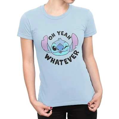 Image of Disney Lilo and Stitch T Shirt Clothes for Women L Official Gifts Blue