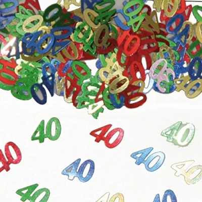 Image of Folat 05315 Party Confetti Number 40 Multi Colors, one Pack