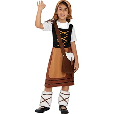 Image of Funidelia Shepherdess Costume s for girl Christmas, Nativity Scene kids accessory fancy dress &amp; props Halloween, carnival parties Size 3 4 years Brown