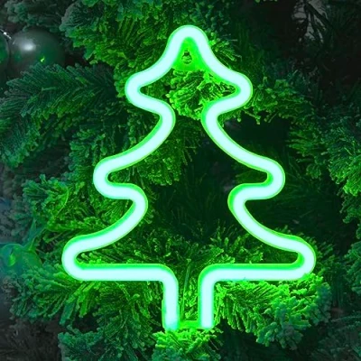 Image of Christmas Workshop Tree LED Neon Hanging Sign Light