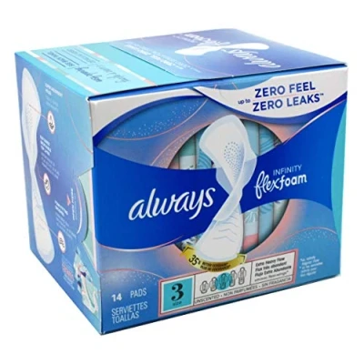 Image of Always Pads Size 3 Infinity With Flex Foam (14 Count) Extra Heavy Flow (Pack of 3)