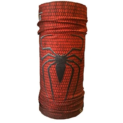 Image of Multifunction Neckwarmer, Snood, Hat, Scarf and Hood with Red spider print by Monogram