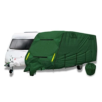 Image of Purely Outdoors CoverPRO Premium Breathable 4 Ply Green Caravan Cover With Free Hitch (12 14ft)