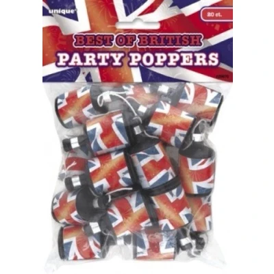 Image of Unique Party 29670 Best of British Union Jack Poppers, Pack 20