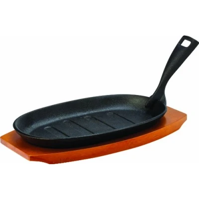Image of Utopia Sizzle Platter with Wooden Base 9.5&quot; (24cm) Pack Size: Single