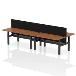 Image of Air B2B 1800x800mm Adjustable 4P Bench Desk CP Walnut/Black + Screen