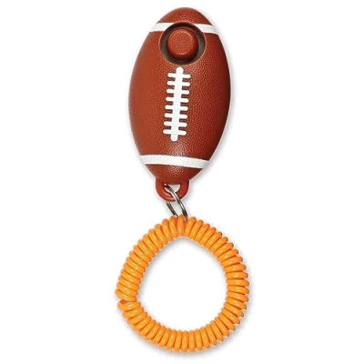 Image of Brightkins Smarty Pooch Training Clicker Football, American Football Themed for Dog with Flexible Wrist Strap, and Behaviour Solutions, 1 Piece