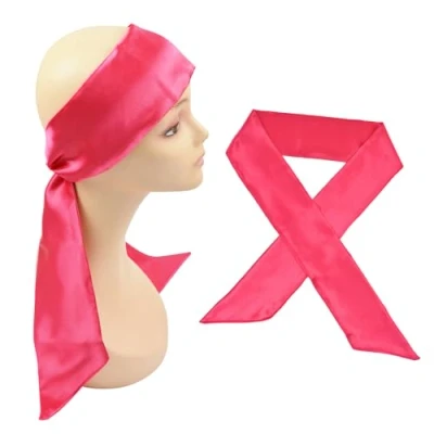 Image of Satin Edge Scarf Women&#039;s Fashion Headbands Soft Laying for Lace Front Wig Fixing Makeup Sports Yoga Facial (1 Piece,Pink)