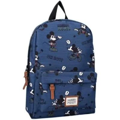Image of mybagstory Mickey Mouse Backpack Disney Child School Primary College Unisex Bag Size 33 cm Adjustable Shoulder Straps, Blue