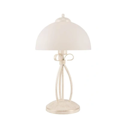 Image of Adelle Table Lamp With Shade Glass Shade, White, 1x E27