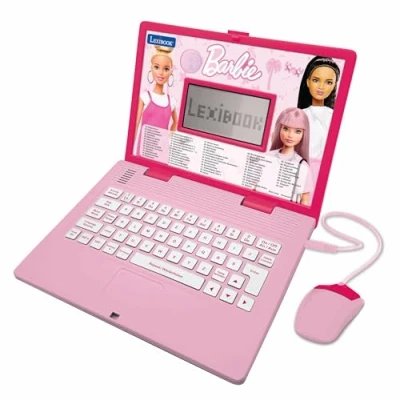 Image of Lexibook, Barbie, Educational and Bilingual Laptop in English/German, Toy for children with 124 activities to learn, play games music, Pink, JC598BBi3