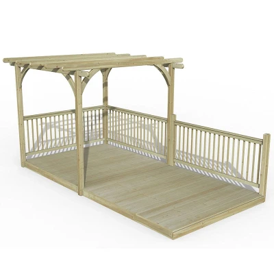 Image of 8&#039; x 16&#039; Forest Pergola Deck Kit No. 6 (2.4m 4.8m)