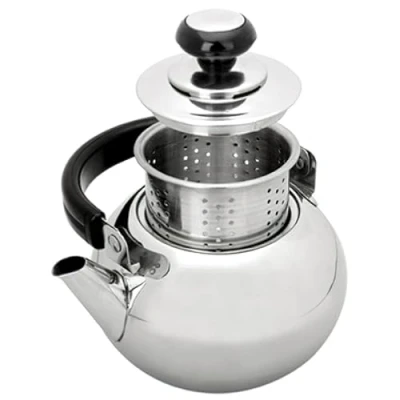 Image of IBILI Pava Coffee Moka Pot with Prisma Filter, 1.3 Litres, 18/10 Stainless Steel, Induction Safe, Silver/Black