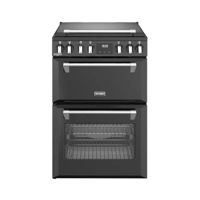 Image of STOVES Richmond Deluxe 60Ei Electric Induction Mini Range Cooker Black &amp; Chrome, Silver/Grey,Black