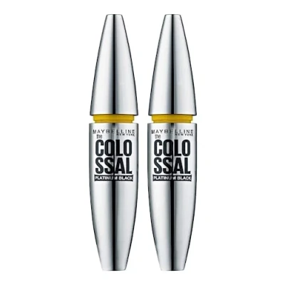 Image of 3 x Maybelline The Colossal Platinum Black Mascara 03