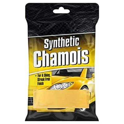 Image of Zale Yardley Synthetic Chamois, Chamois Leathers for Cars, Car Drying Towel, Square Auto Cleaning Cloth, Fast Drying, High Absorbent, Shammy Leather Car, Mirror, Window, Kitchen, Yellow