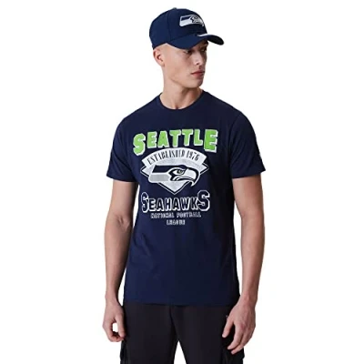 Image of New Era Seattle Seahawks NFL Team Wordmark Navy T Shirt